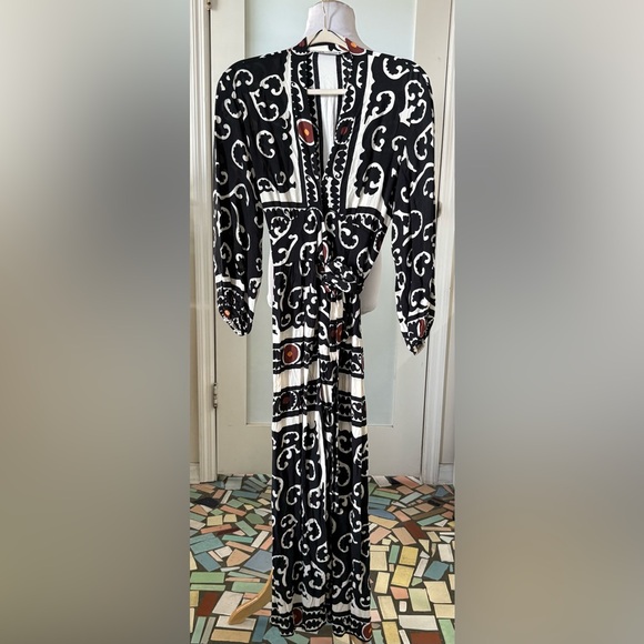NEW ZARA PRINTED PAREO MAXI LONG DRESS WRAP STYLE SIZE S RARE - Picture 7 of 8
